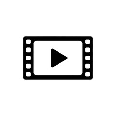 Poster - Iconic Symbol of Movie Magic The Classic Film Reel with a Play Button Beckons Viewers