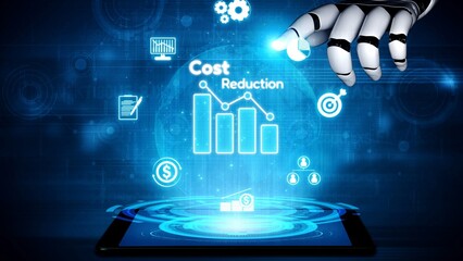 Poster - Cost reduction and cost saving through digital transformation, business cost optimization, operational cost reduction, financial savings, and resource efficiency strategies for business success. Muxer