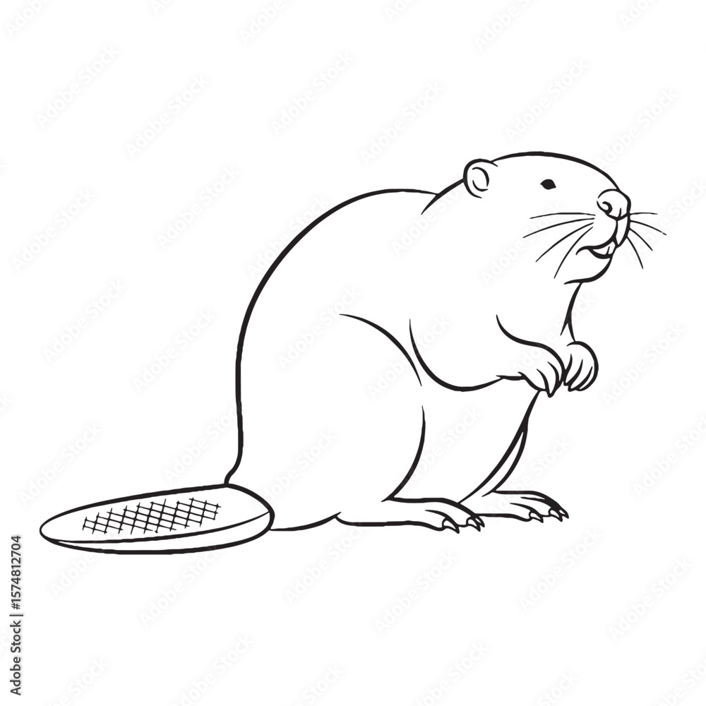 Complex Beaver Body Anatomy Blueprint - Beaver vector - Beaver Line art ...