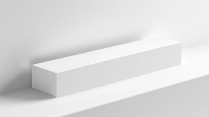 Poster - A rectangular display podium in a minimalist setting.