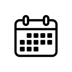 Poster - Calendar Icon Modern Minimalist Appointment Schedule Reminder Date and Time Black and White