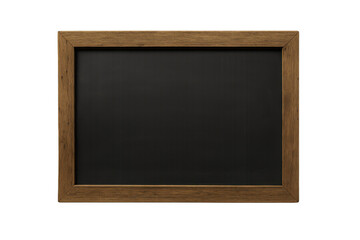 Poster - Black chalkboard with wooden frame isolated on transparent background, providing copy space for educational or announcement purposes