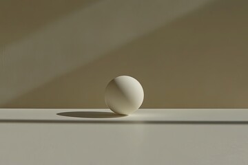 Poster - Simple sphere on a light beige surface.