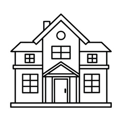 Aufkleber - Simple house outline silhouette graphic a clear architectural symbol isolated on white background