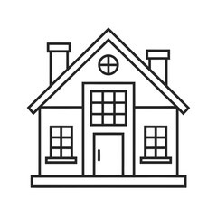 Aufkleber - Minimalist house outline silhouette a simple architectural symbol isolated on white background