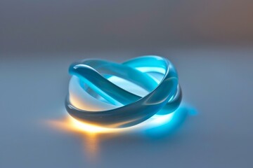 Aufkleber - Light painting photography featuring intertwined glowing rings creating a sphere of light