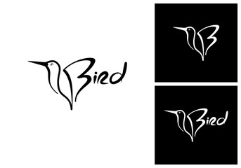 Leinwandbilder - Bird Logo Letter B, a combination of the bird logo with the letter B