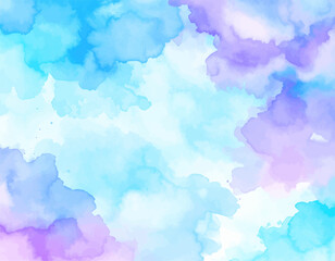 Wall Mural - romantic pastel cloud background. abstract blue cloud wallpaper. artistic watercolor sky and clouds.