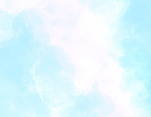 Wall Mural - light blue soft watercolor background. abstract pastel sky texture design. cloudy blue watercolor il