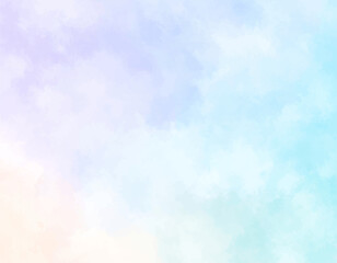 Wall Mural - light blue pastel watercolor texture. soft dreamy sky abstract background. watercolor cloudy blue pu