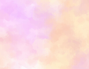 Wall Mural - dreamy watercolor in peach tones. soft gradient sunset style painting. handpainted pastel cloud patt
