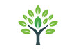 © Niranjon - Stylized green tree with gradient leaves and dark trunk