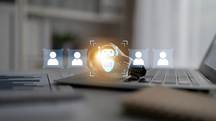 Poster - AI is selected to replace human employees, illustrating automation and workforce transformation driven by artificial intelligence in digital operations Latch