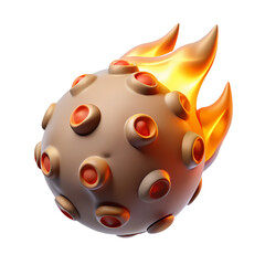 Leinwandbilder - Cartoonish Meteor with Fiery Tail Hurtling Through Space Digital Art Illustration Design