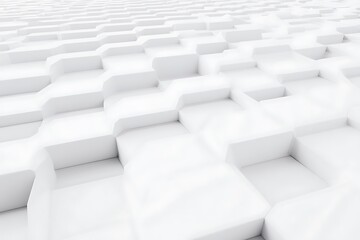 Poster - Abstract white architectural geometry cube pattern