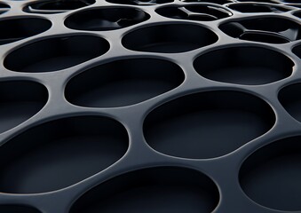 Poster - Abstract dark porous surface three dimensional