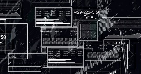 Poster - Emerging frame triggers panels streaming data lines linking and graph rising visualizing metrics