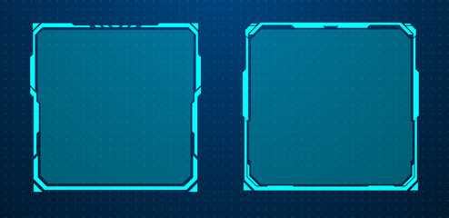 Leinwandbilder - Futuristic Hud square or cyber frame blue vector illustration