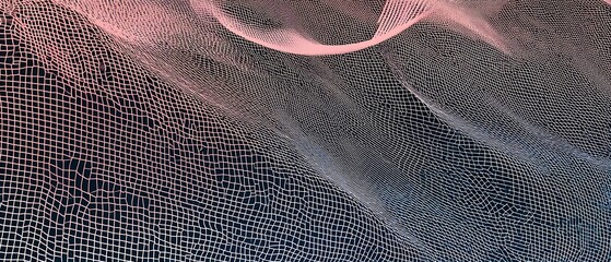 Aufkleber - Abstract network with undulating wireframe structure