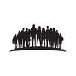 © MdBadal - silhouetted crowd vector clip art doodle logo design illustration. people vector graphic collections.