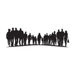 © MdBadal - silhouetted crowd vector clip art doodle logo design illustration. people vector graphic collections.