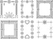 © Pritam - Set of hand drawn line art decorative frames and borders with floral and geometric elements