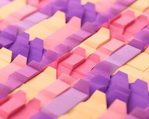 Poster - Geometric pastel structures angled view design
