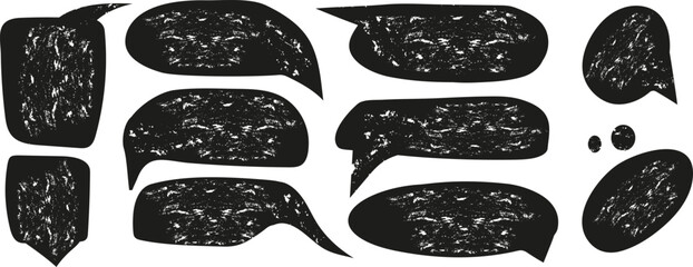 Poster - Liquid abstract speech bubbles. Hand drawn organic abstract frames. Empty text shapes.
