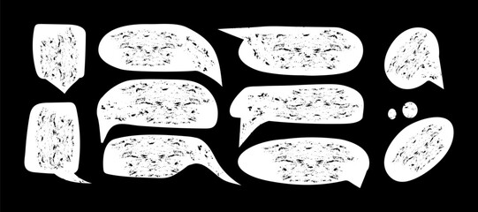 Poster - Liquid abstract speech bubbles. Hand drawn organic abstract frames. Empty text shapes.