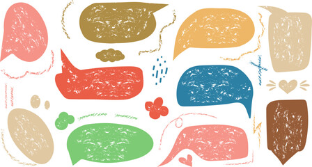 Poster - Liquid abstract speech bubbles. Hand drawn organic abstract frames. Empty text shapes.