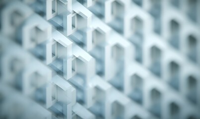 Aufkleber - Abstract geometric architecture with blurred depth