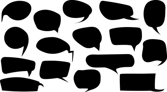 Liquid abstract speech bubbles. Hand drawn organic abstract frames. Empty text shapes.