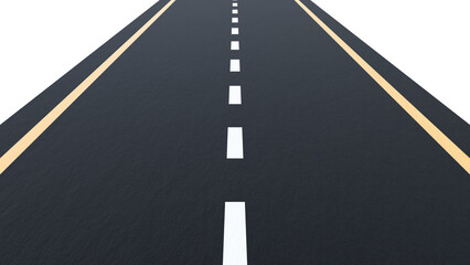 Poster - Straight road and highway isolated on background. 3d illustration of travel and vacation road advertisement.