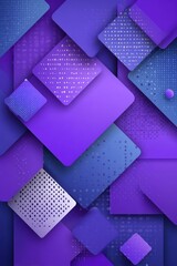 Poster - Abstract purple geometric background with glowing vibrant gradient shapes