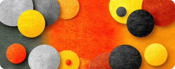 Poster - Simple geometric artwork featuring rounded shapes with warm and earthy tones