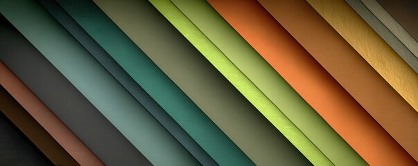Poster - Colorful abstract design with vertical layers in brown, green, and gold tones