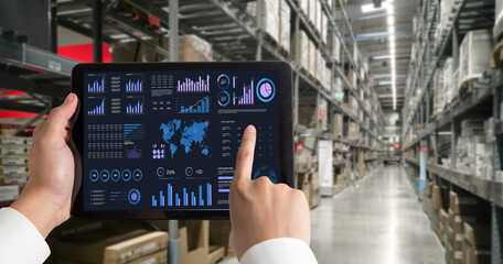 Poster - Business data dashboard provide business intelligence analytic for marketing strategy planning snugly with big data set to analyze customer demands and foreseeing business future