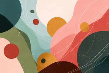 Poster - Abstract Geometric Artwork With Minimalist Colorful Circles and Textures