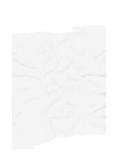 Poster - Crumpled paper texture with torn black edges creates an abstract blank space perfect for overlays and graphic design elements, transparent background