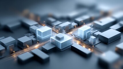 Aufkleber - Cityscape with buildings and a street with a crosswalk. The buildings are tall and the street is lit up at night