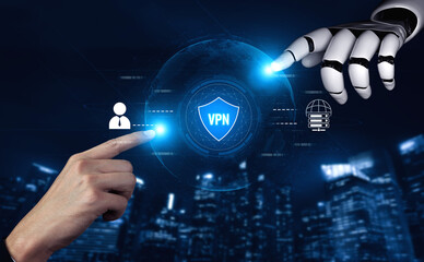 Poster - AI improves VPN by monitoring traffic, detecting risks, encrypting sessions, and optimizing routing to ensure private, secure, and efficient network access. Vouch