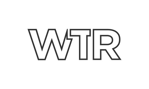 WTR logo design template with strong and modern bold text. Initial based vector logotype featuring simple and minimal typography. Trendy company identity.