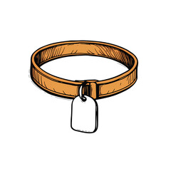 Poster - A golden bracelet with a clasp is displayed against a stark white background in a simple drawing on transparent background