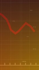 Poster - Animation of downward graph with changing numbers over grid pattern against gradient background