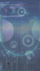Poster - Animation of circle over infographic interface against radars, circles, globes and map