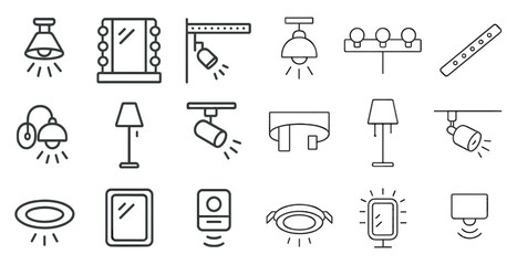 Fototapete - Collection of light fixtures and lamps, including a light switch, a lamp, and a ceiling light