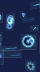 Poster - Animation of data processing on blue background