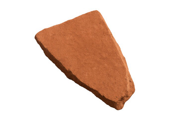 Poster - Reddish clay rock displaying rough texture, highlighting natural geological formation against clean transparent backdrop