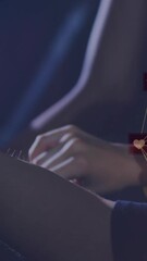 Poster - Network of social media icons and connections animation over people dancing