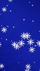 Poster - Animation of snow falling on blue background